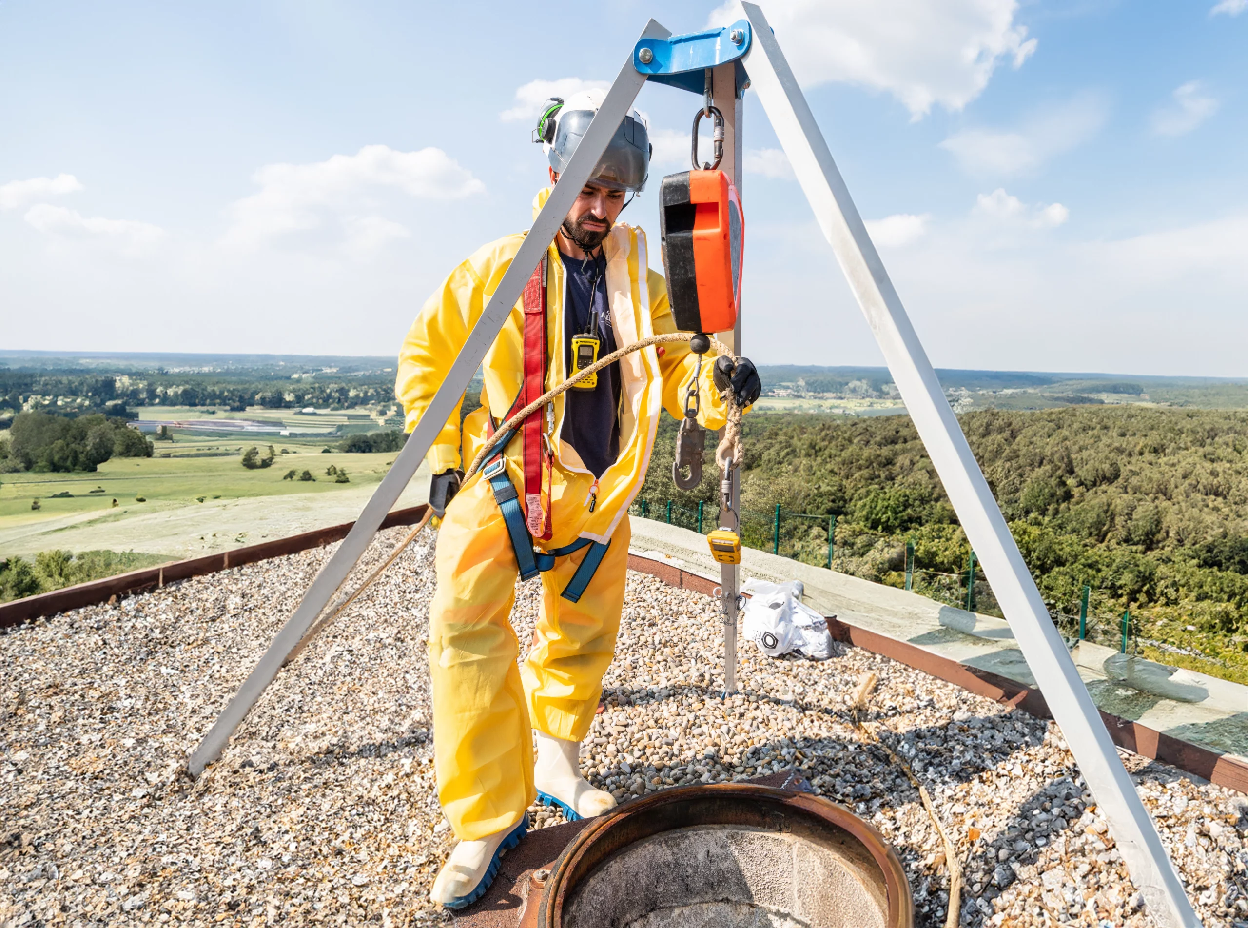 Détecteur 4 Gaz sur un chantier d'un réservoir d'eau potable